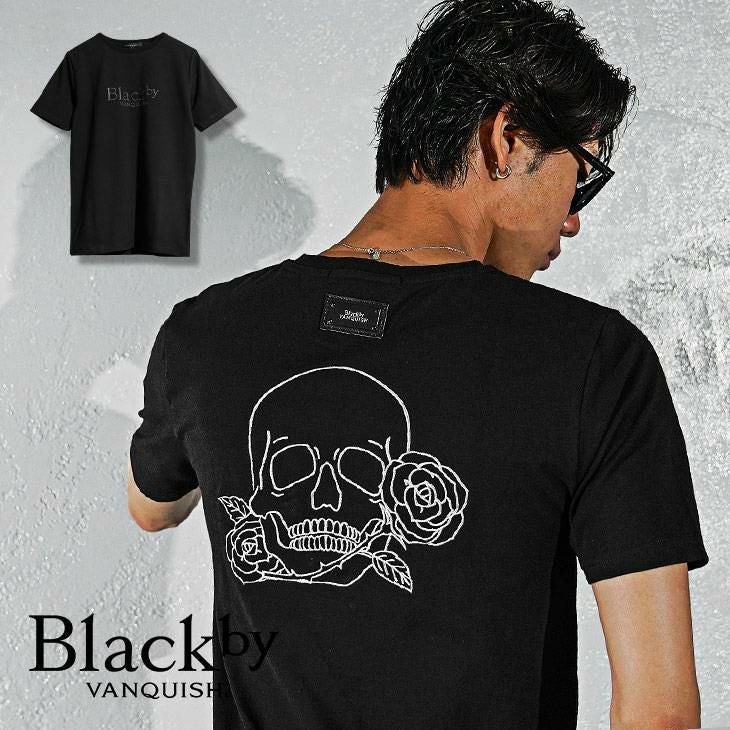 YOSA Eauzaura 黒 VネックTシャツ 半袖 プレートVネックTシャツ Black by VANQUISH トップス 半袖Tシャツ