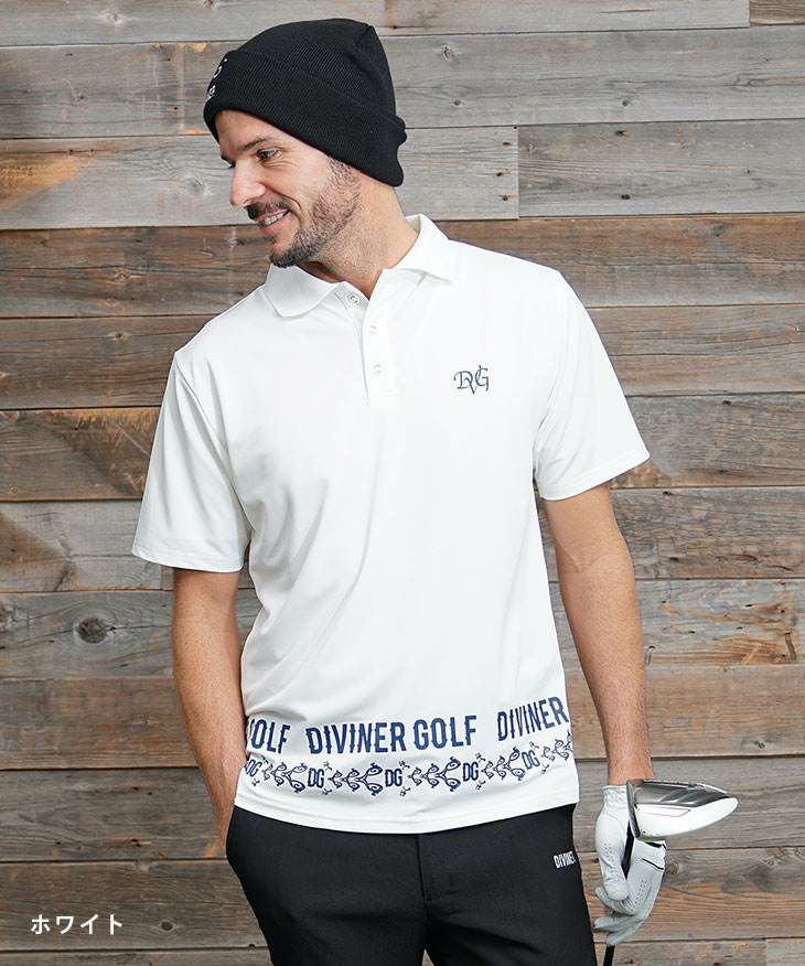DIVINER GOLF（ディバイナーゴルフ）『裾ループロゴ半袖ポロシャツ
