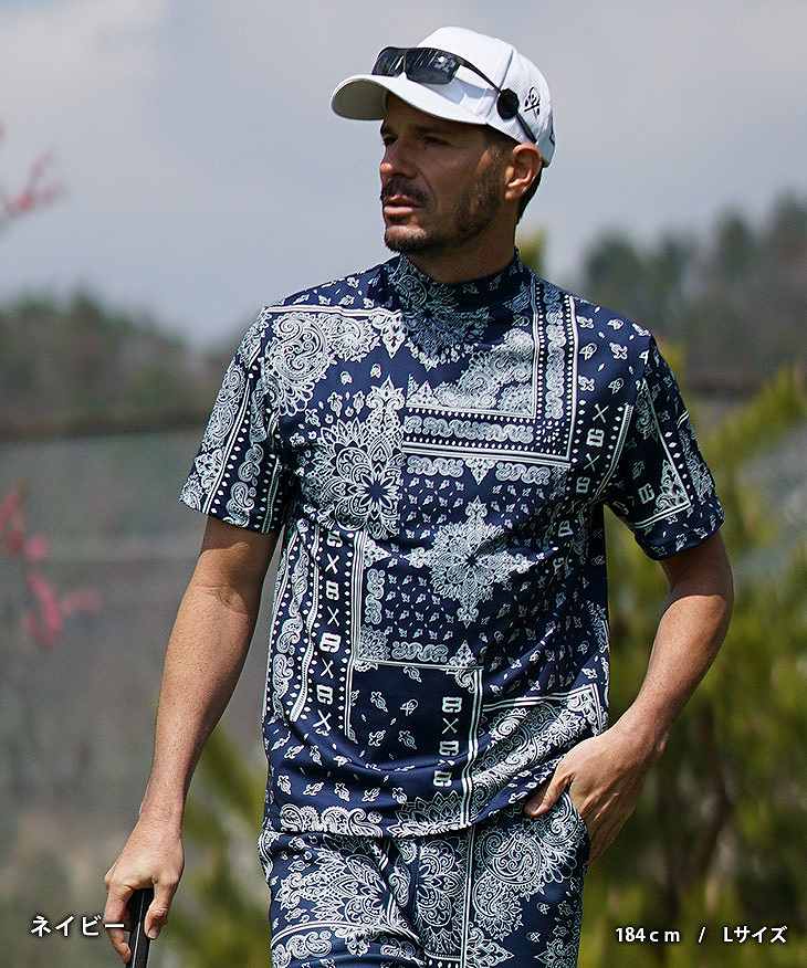 DIVINER GOLF】 ペイズリー柄半袖モックネックTシャツ｜【公式】joker