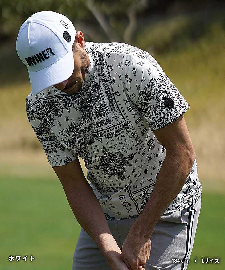⭐️新品未使用　fr2ゴルフ ペイズリー柄　モックネック　サイズM DIVINER GOLF】 ペイズリー柄半袖モックネックTシャツ｜【公式】joker