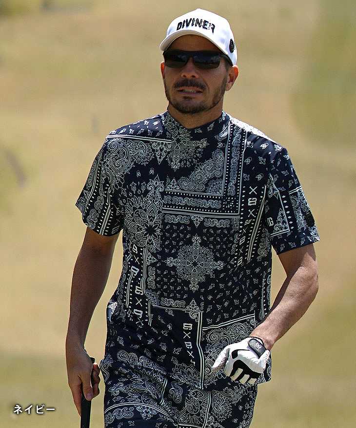 DIVINER GOLF】 ペイズリー柄半袖モックネックTシャツ｜【公式】joker