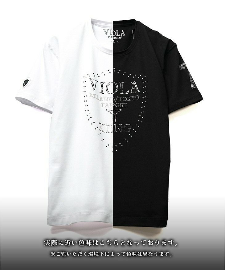 VIOLA rumore（ヴィオラ）『ラインストーンクルーネックTシャツ