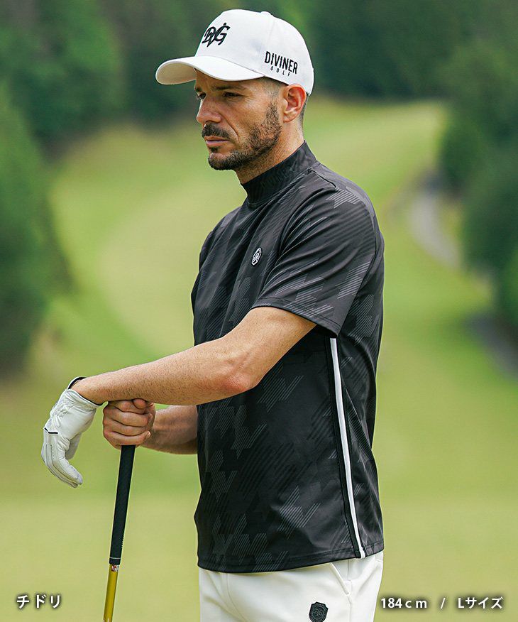 DIVINER GOLF（ディバイナーゴルフ）『チェック半袖モックネック