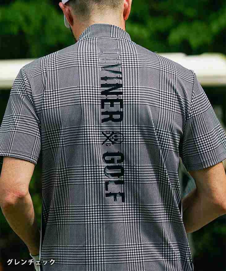 NO GOLF™ CLUBHAUS コラボ　チェック柄 ゴルフモックネックXL DIVINER GOLF（ディバイナーゴルフ）『チェック半袖モックネック