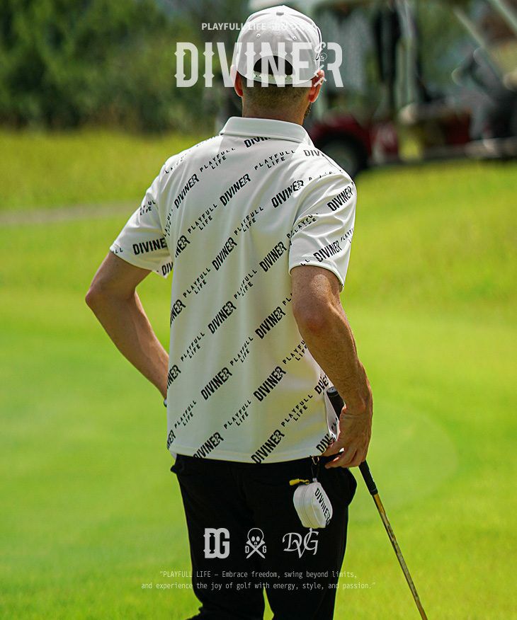 DIVINER GOLF（ディバイナーゴルフ）『総柄ロゴメッシュポロ』｜【公式