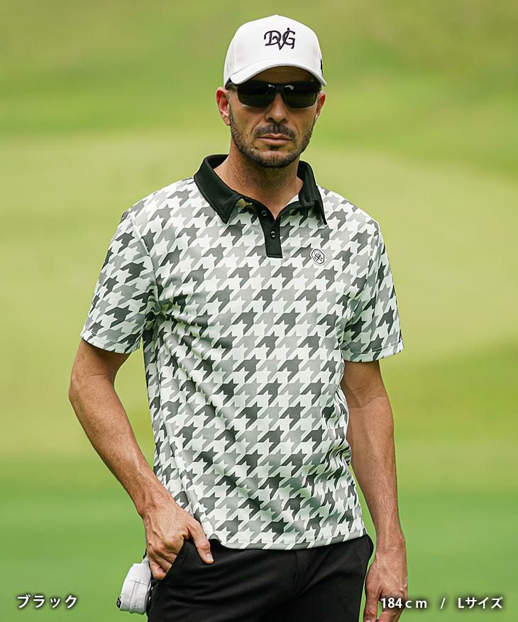 DIVINER GOLF（ディバイナーゴルフ）『メッシュ千鳥柄ポロシャツ