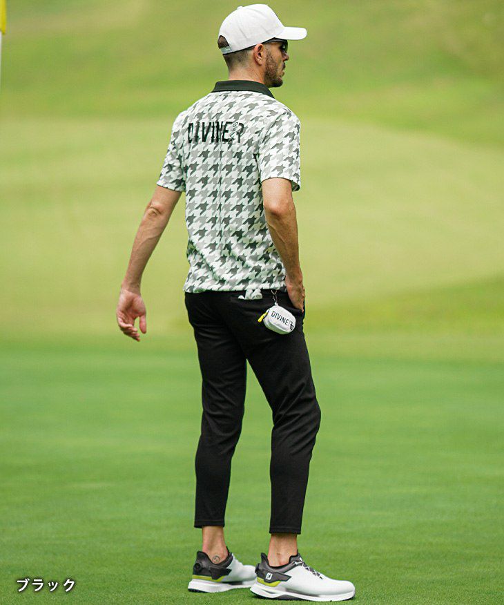 DIVINER GOLF（ディバイナーゴルフ）『メッシュ千鳥柄ポロシャツ