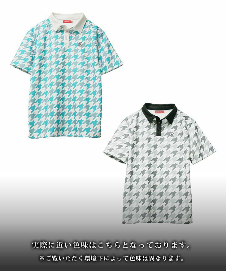 DIVINER GOLF（ディバイナーゴルフ）『メッシュ千鳥柄ポロシャツ