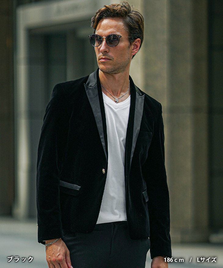 サンドロ　Veste Marine Blazer　テーラードジャケット　ベロア sandro Blazer - marine/bleu marine - ZALANDO
