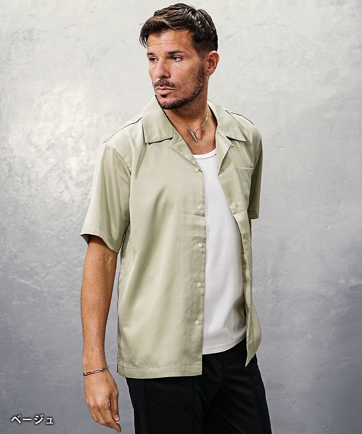 Open yy シャツ　mさいず Open yy シャツ mさいず YOKO SAKAMOTO」OPEN COLLAR S/ S SHIRT